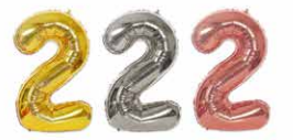 GLOBOS NUMERO # 2 40&quot; (ROSADO; DORADO; PLATEADO)