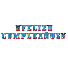 LETRERO &quot;FELIZ CUMPLEAÑOS&quot; PAW PATROL